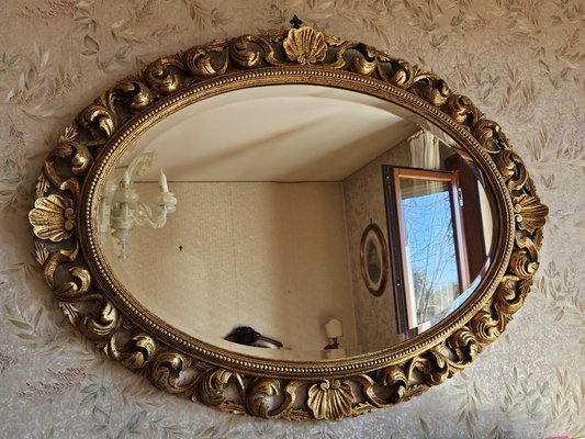 Mirror with Gilt Wood Frame, Italy, 1950s-ZUW-1799543