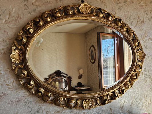 Mirror with Gilt Wood Frame, Italy, 1950s-ZUW-1799543