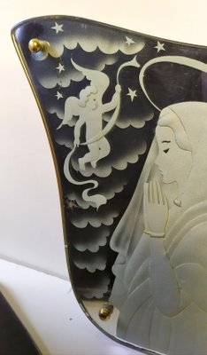 Mirror with Madonna & Angel Design by Luigi Brusotti for Fontana Arte, 1940s-EI-868606