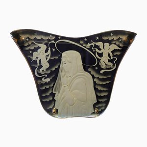 Mirror with Madonna & Angel Design by Luigi Brusotti for Fontana Arte, 1940s-EI-868606