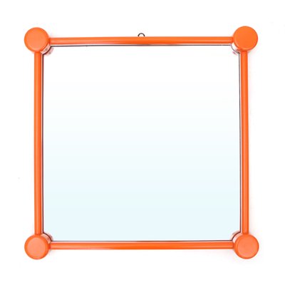 Mirror with Orange Painted Wooden Frame, 1960s-EZ-1263559