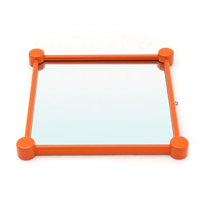 Mirror with Orange Painted Wooden Frame, 1960s-EZ-1263559