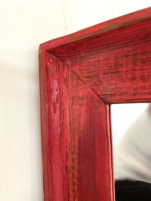 Mirror with Red Frame-ALG-1261705