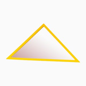 Mirror with Yellow Triangular Frame attributed to Anna Castelli Ferrieri for Castelli / Anonima Castelli, 1980s-CGZ-2020998