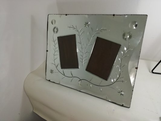 Mirrored and Decorated Photo Frame, Italy, 1940s-HNE-1819174