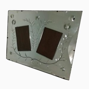 Mirrored and Decorated Photo Frame, Italy, 1940s-HNE-1819174