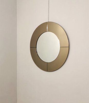 Mirrored Glass Wall Mirror, Italy, 1970s-ZST-1293197