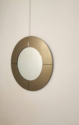 Mirrored Glass Wall Mirror, Italy, 1970s-ZST-1293197