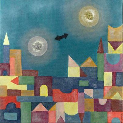 Mirtilla Durante, Fra poco ci sarà l'eclissi, Original Acrylic on Canvas, 2010s-ZCI-1163455