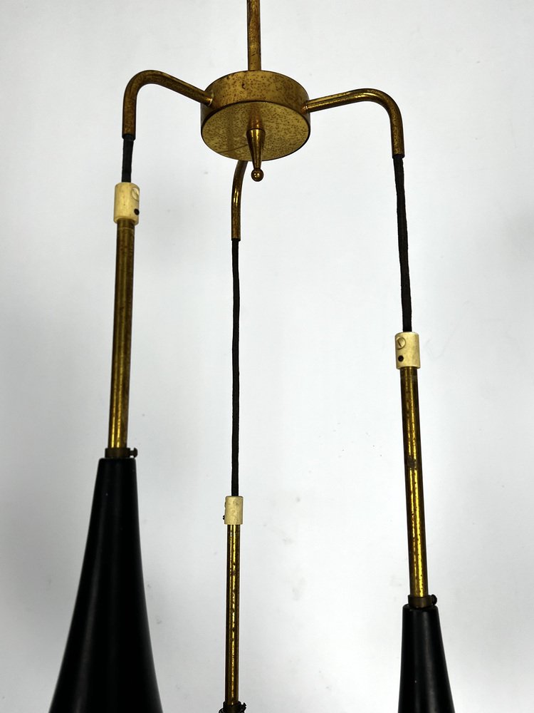 Mis-Century Stilnovo Pendant with Three Lights from Sciolari, Italy, 1950s