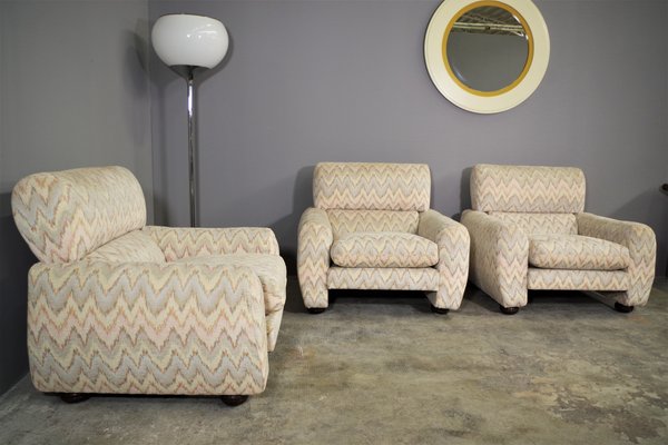 Missoni Style Armchairs, 1970s, Set of 3-KNM-1070246