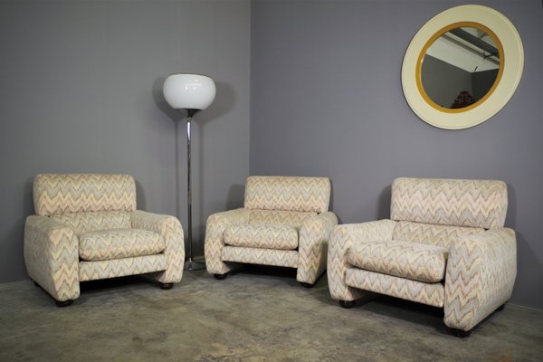 Missoni Style Armchairs, 1970s, Set of 3-KNM-1070246