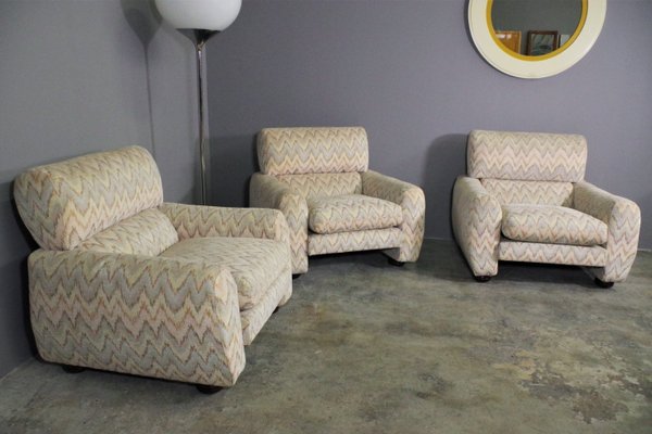 Missoni Style Armchairs, 1970s, Set of 3-KNM-1070246