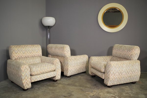 Missoni Style Armchairs, 1970s, Set of 3-KNM-1070246