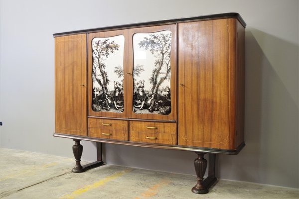 Mobile Sideboard in Cherry Veneered Wood, 1950s-KNM-1453544