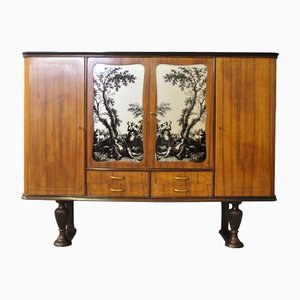 Mobile Sideboard in Cherry Veneered Wood, 1950s-KNM-1453544