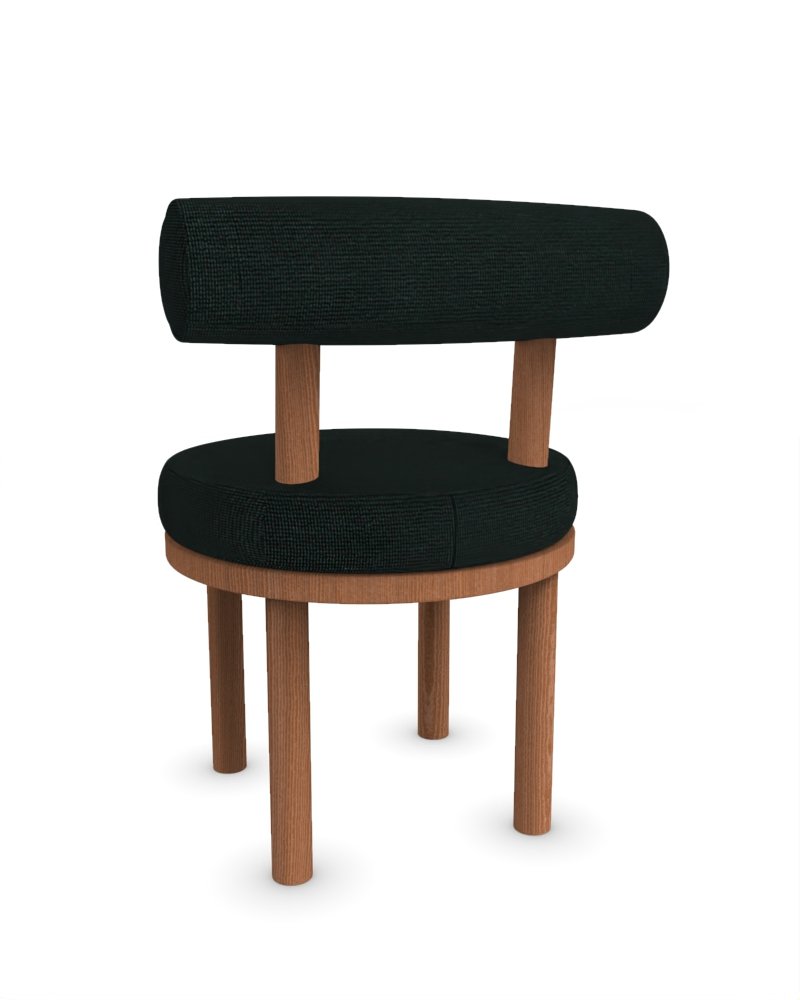 Moca Chair in Dan Midnight Fabric and Smoked Oak by Studio Rig for Collector