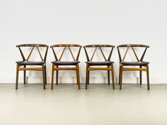 Mod. 255 Dining Chairs by Henning Kjaernulf for Bruno Hansen, 1960s, Set of 4-QEQ-2018306