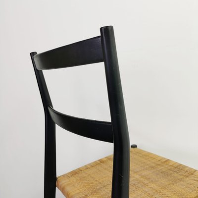 Mod. 646 Dining Chairs in Black Ash and Straw by Gio Ponti for Cassina, 1952, Set of 4-PRS-1812460