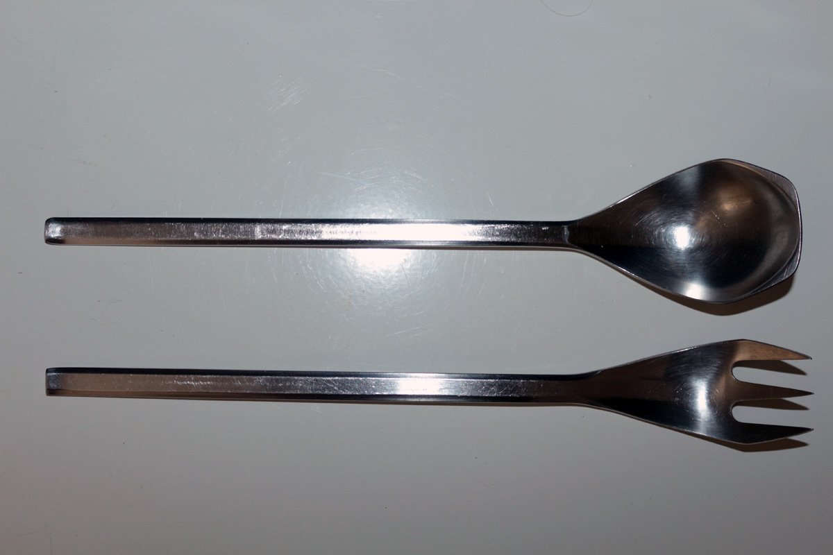 Mod. Nr. 2090 Steel Salad Servers by Helmut Alder for Amboss, 1963, Set of 2