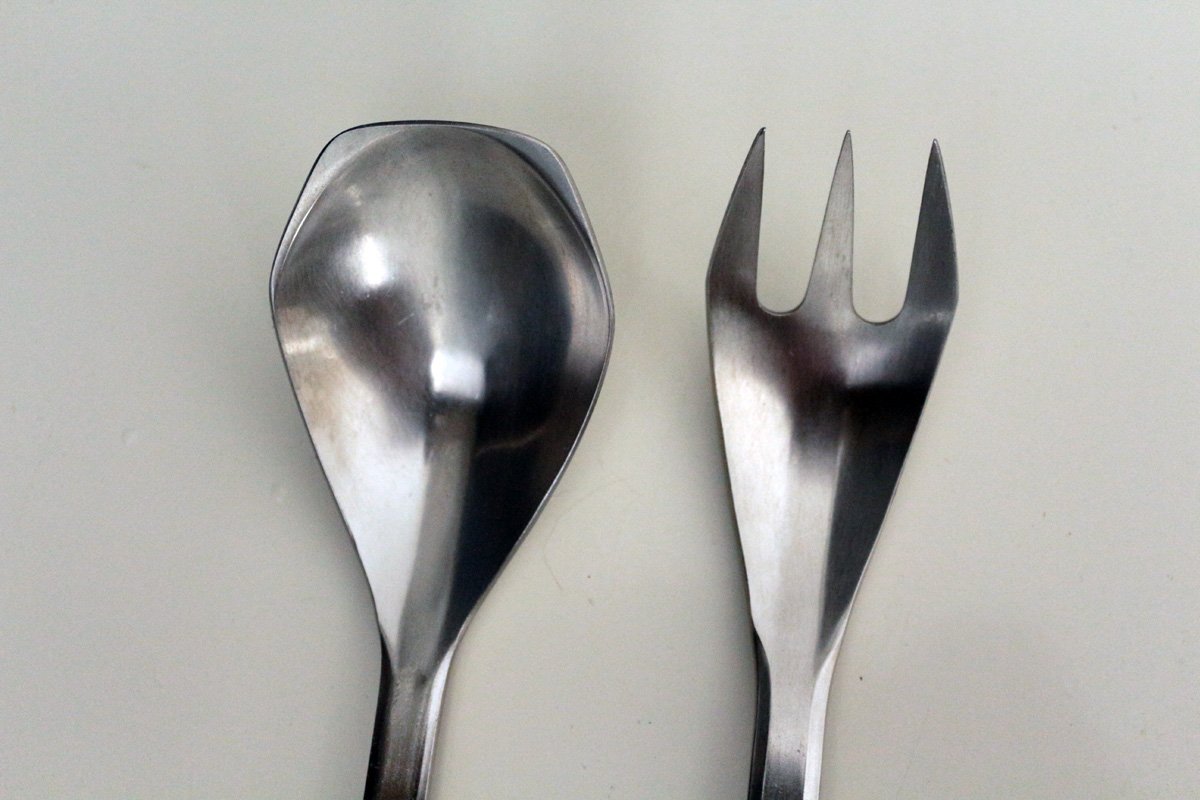 Mod. Nr. 2090 Steel Salad Servers by Helmut Alder for Amboss, 1963, Set of 2