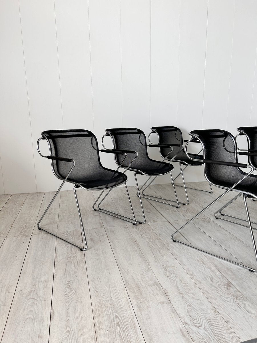 Mod. Penelope Chairs by Charles Pollock for Castelli, 1982, Set of 6