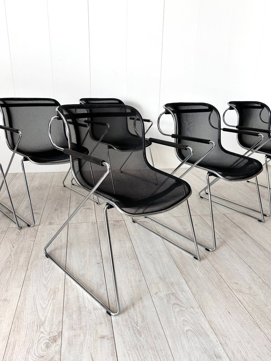 Mod. Penelope Chairs by Charles Pollock for Castelli, 1982, Set of 6