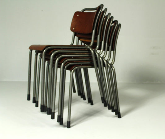 Model 106 Chairs by W. H. Gispen for Delft, 1950s, Set of 6