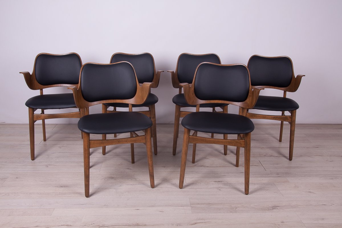 Model 107 Armchairs by Hans Olsen for Bramin, 1950s, Set of 6