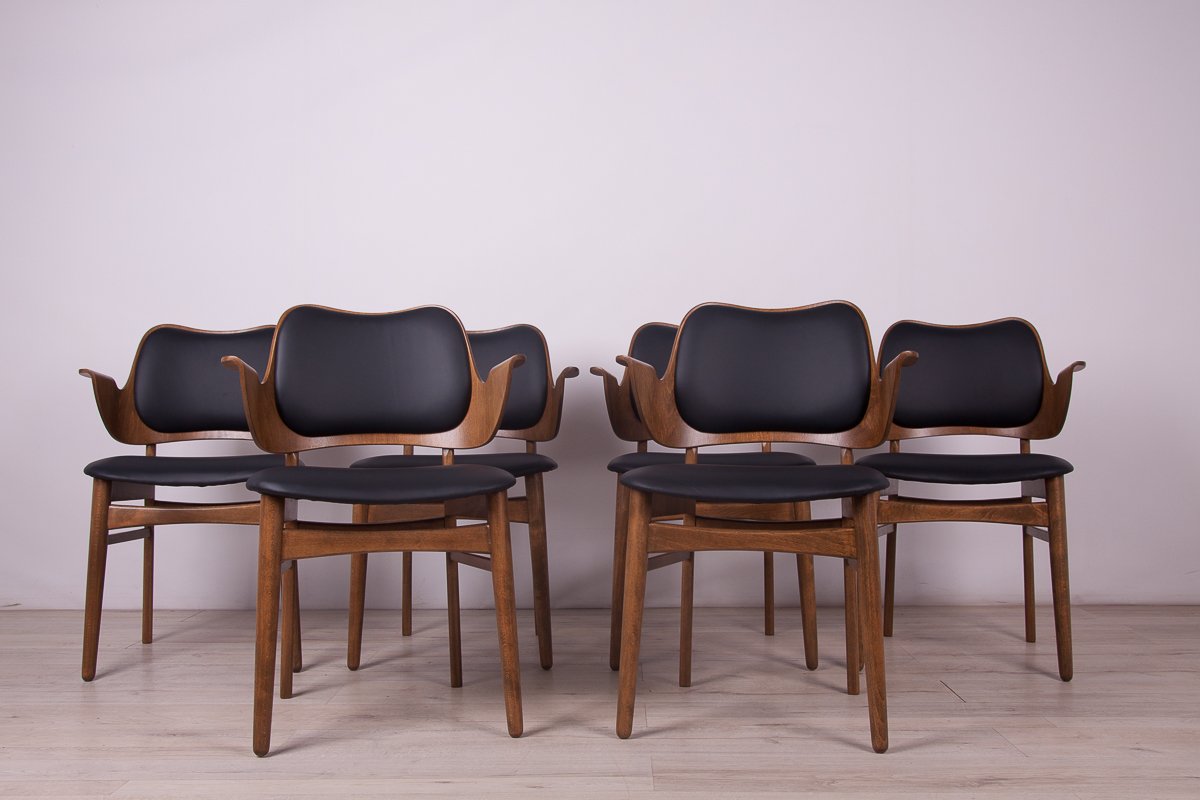 Model 107 Armchairs by Hans Olsen for Bramin, 1950s, Set of 6