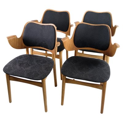 Model 107 Armchairs in Oak and Teak in the style of Hans Olsen, Set of 4-UY-1369653