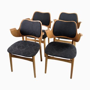 Model 107 Armchairs in Oak and Teak in the style of Hans Olsen, Set of 4-UY-1369653