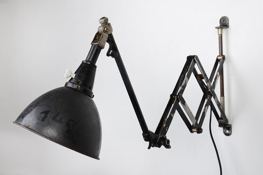 Model 110 Scissor Wall Light by Curt Fischer for Midgard / Industriewerke Auma, 1930s