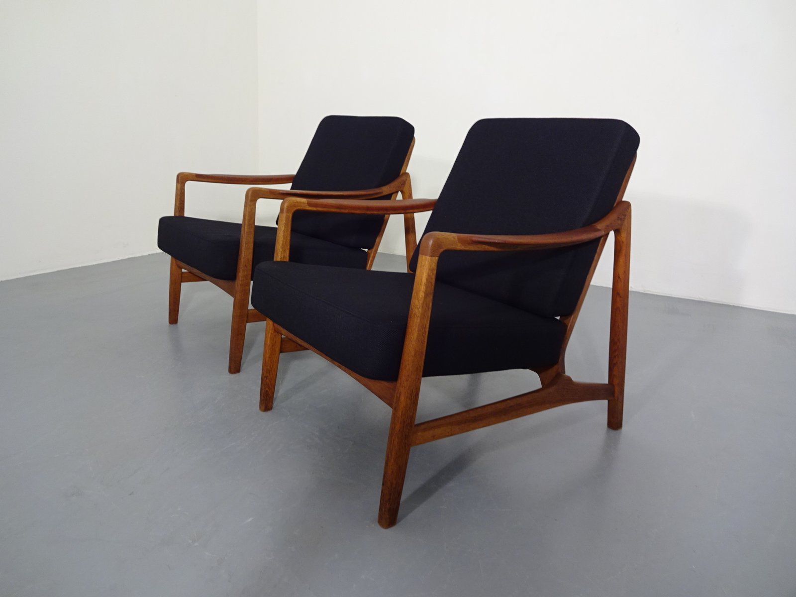 Model 117 Teak & Oak Chairs by Tove & Edvard Kindt-Larsen for France & Daverkosen, 1960s, Set of 2