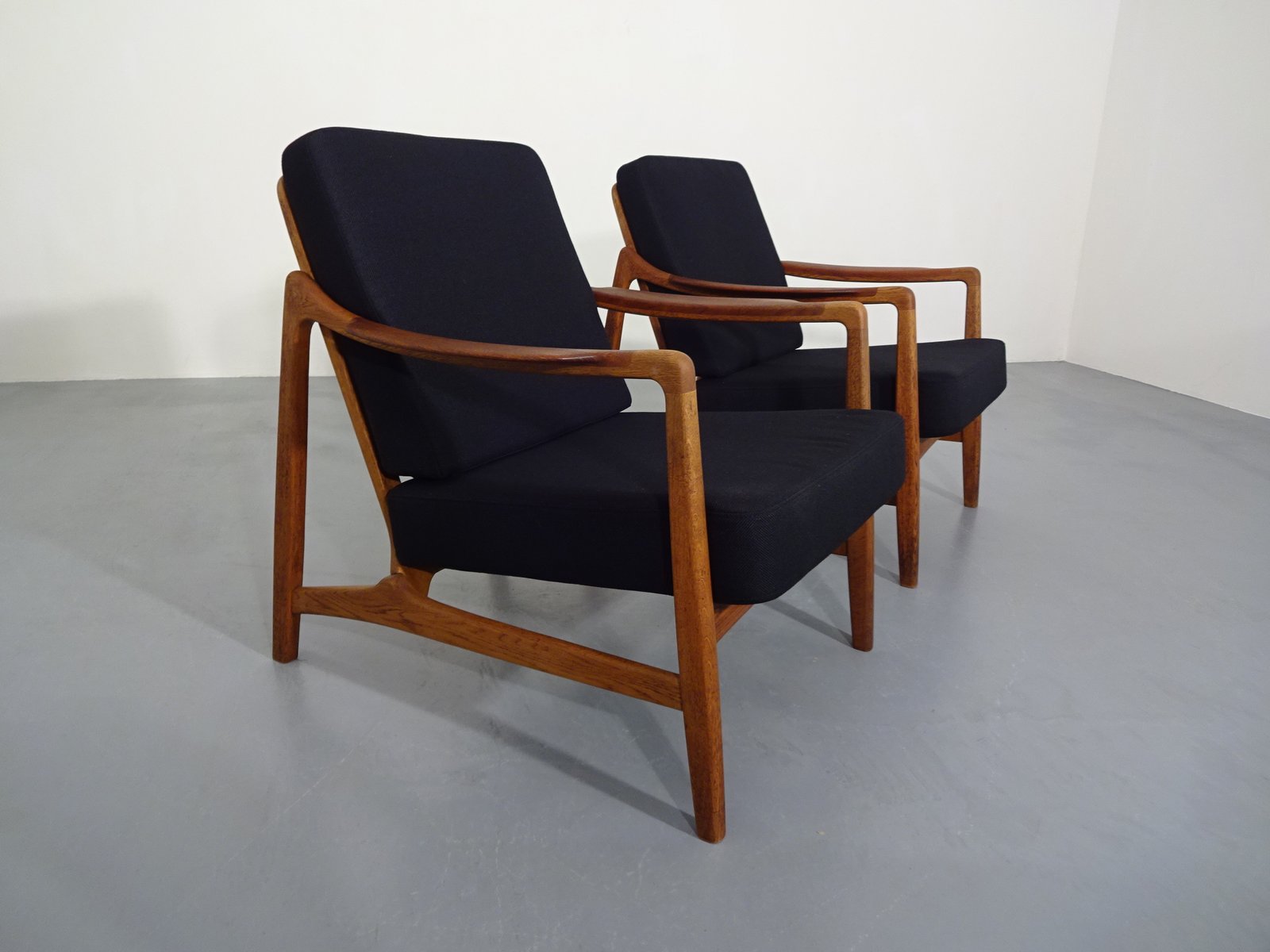 Model 117 Teak & Oak Chairs by Tove & Edvard Kindt-Larsen for France & Daverkosen, 1960s, Set of 2