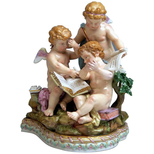 Model 12 Allegory of Arithmetic Figurine attributed to Acier for Meissen, 1860s