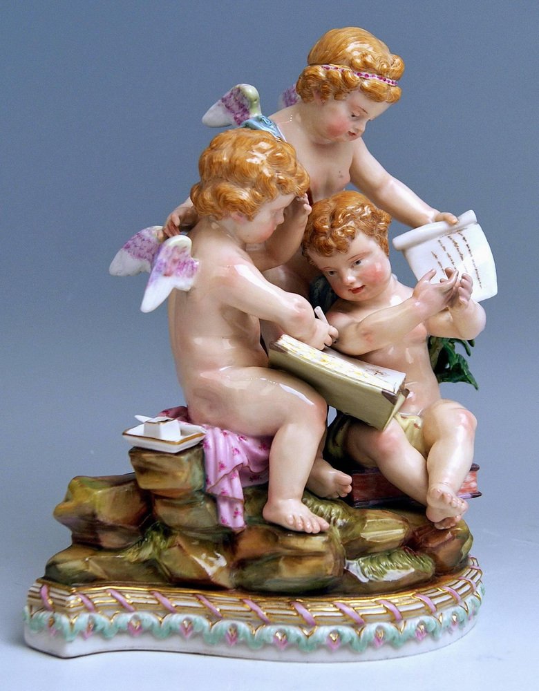 Model 12 Allegory of Arithmetic Figurine attributed to Acier for Meissen, 1860s