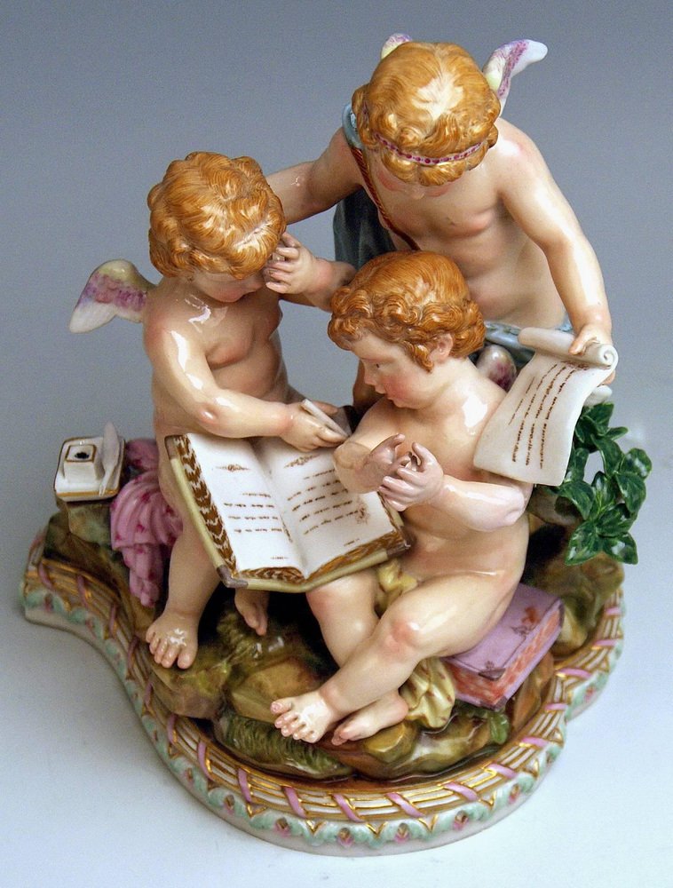 Model 12 Allegory of Arithmetic Figurine attributed to Acier for Meissen, 1860s