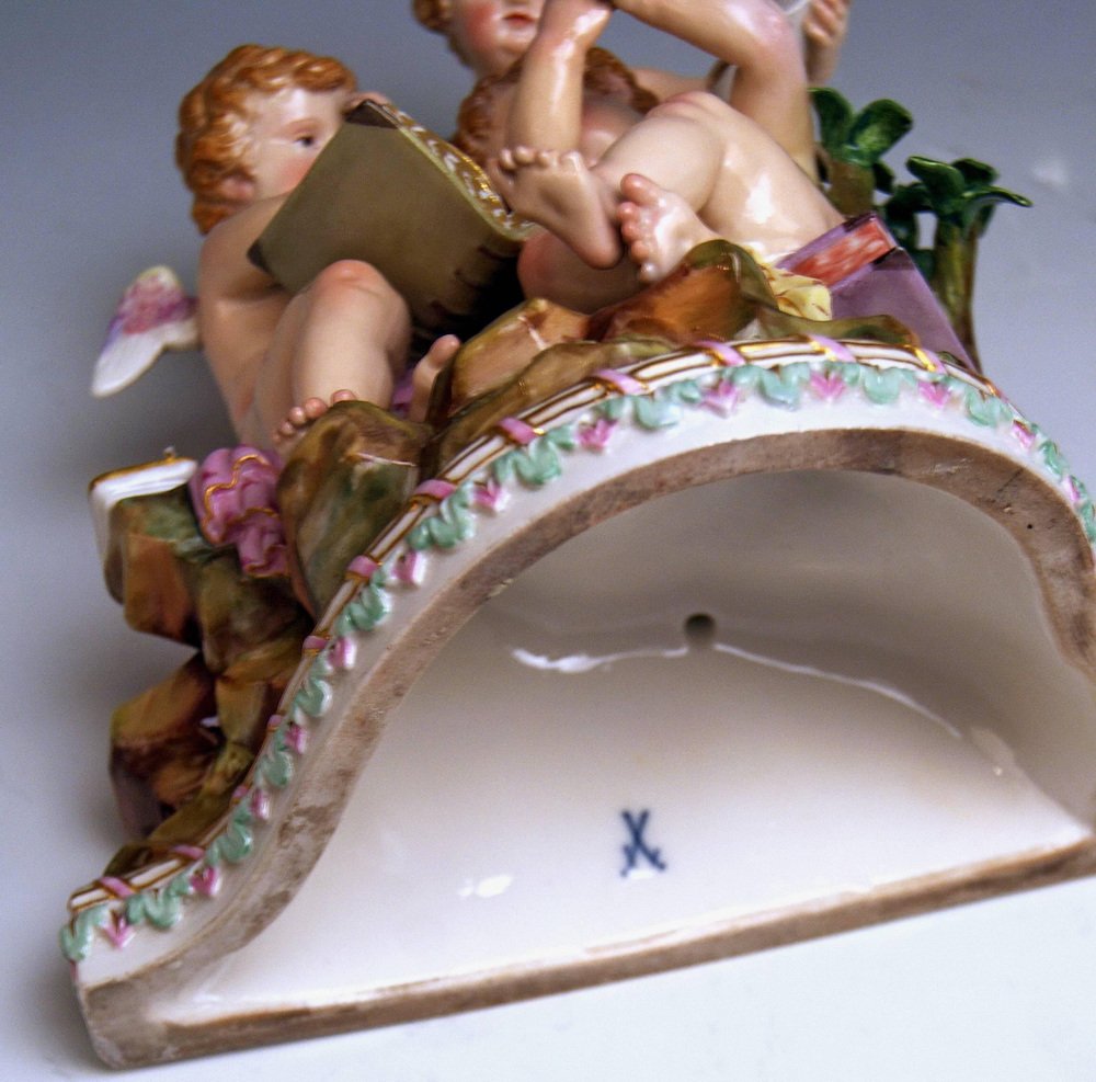 Model 12 Allegory of Arithmetic Figurine attributed to Acier for Meissen, 1860s