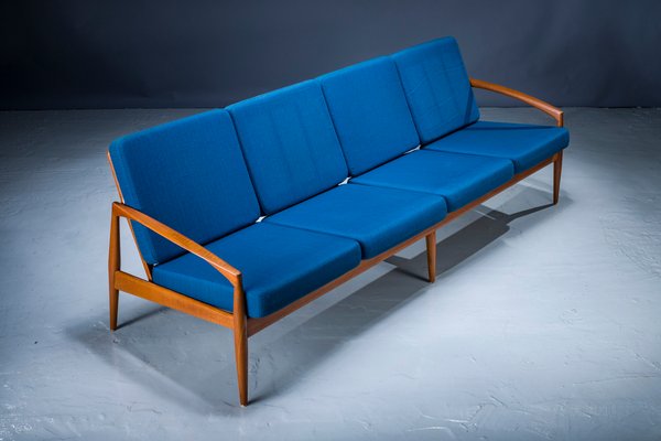 Model 121 Paper Knife Easy Chairs and Sofa by Kai Kristiansen for Magnus Olesen, 1960s, Set of 3-ZZH-1000579