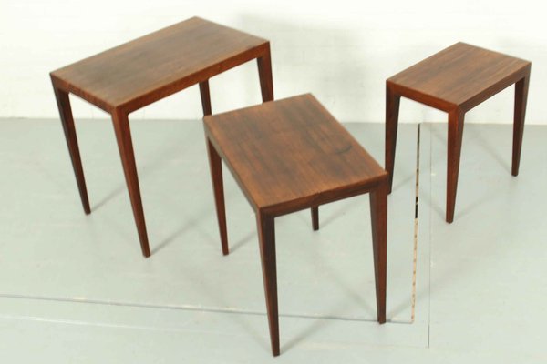 Model 163 Nesting Tables in Rosewood by Severin Hansen for Bovenkamp, 1960, Set of 3-ZA-1182295