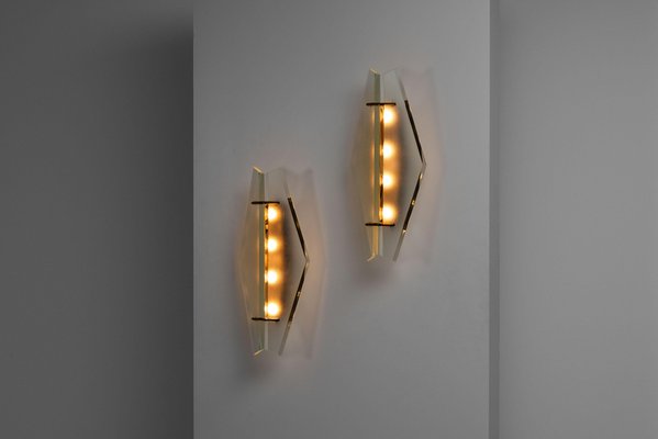 Model 1943 Sconces attributed to Max Ingrand for Fontana Arte, Italy, 1961, Set of 2-NVG-2018632