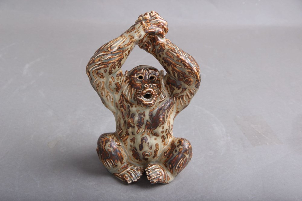 Model 20227 Gorilla Figurine by Knud Kyhn for Royal Copenhagen, Denmark, 1960s