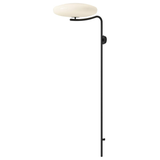 Model 2065 Wall Lamp with White Diffuser and Black Hardware by Gino Sarfatti