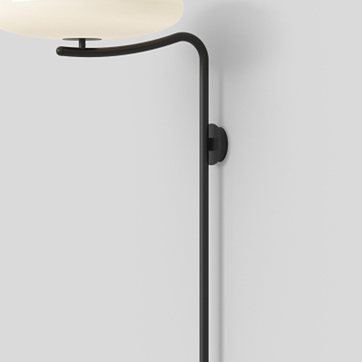 Model 2065 Wall Lamp with White Diffuser and Black Hardware by Gino Sarfatti