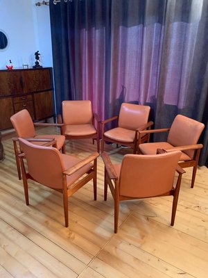 Model 209 Chairs by Finn Juhl for Cado, 1960s, Set of 6-VQM-853382