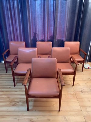 Model 209 Chairs by Finn Juhl for Cado, 1960s, Set of 6-VQM-853382