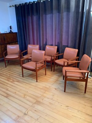 Model 209 Chairs by Finn Juhl for Cado, 1960s, Set of 6-VQM-853382