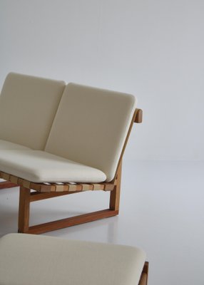 Model 211 2-Seat Sofa in Oak by Børge Mogensen for for Fredericia Chair Factory, 1956, Set of 2-WRF-1142938