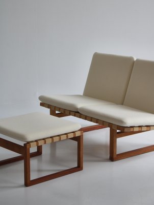 Model 211 2-Seat Sofa in Oak by Børge Mogensen for for Fredericia Chair Factory, 1956, Set of 2-WRF-1142938